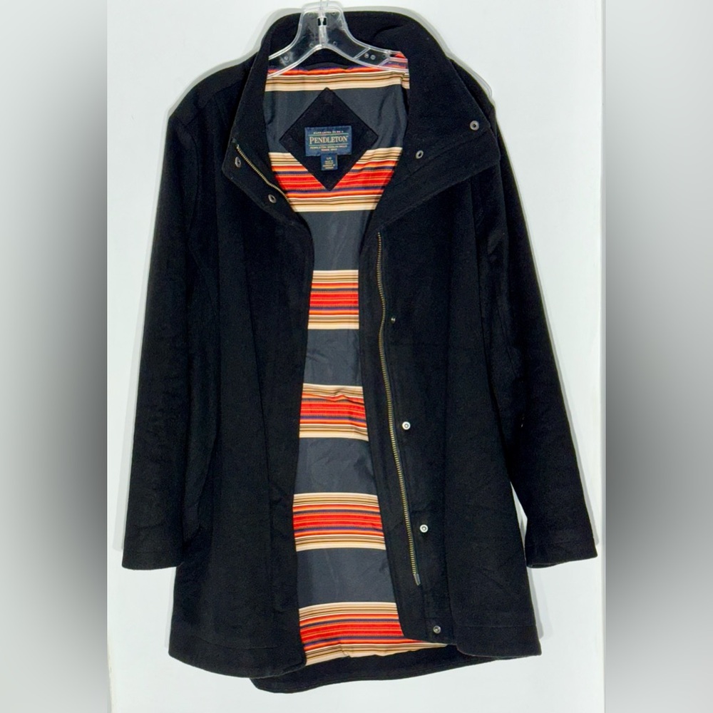 Pendleton wool car coat L black Excellent condition